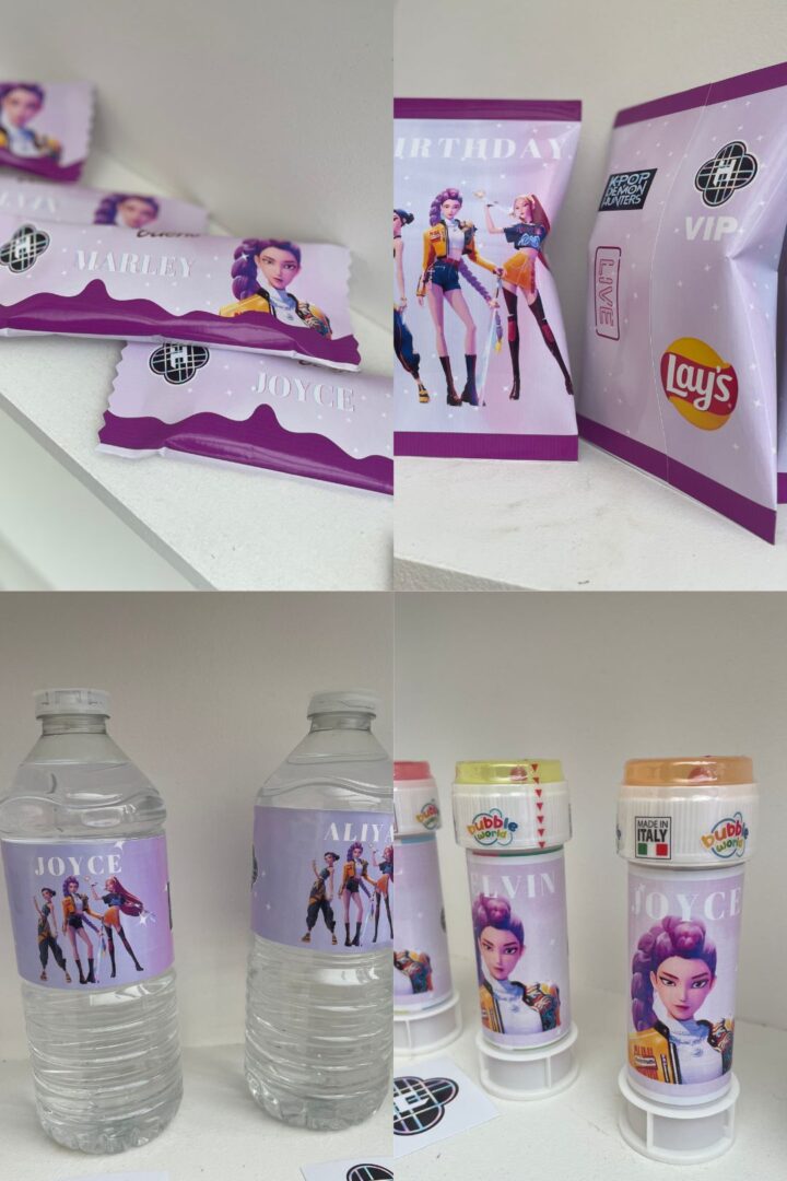 Papeterie, Goodies et gourmandises personnalisés pour un anniversaire réalisée par une décoratrice dans l'oise